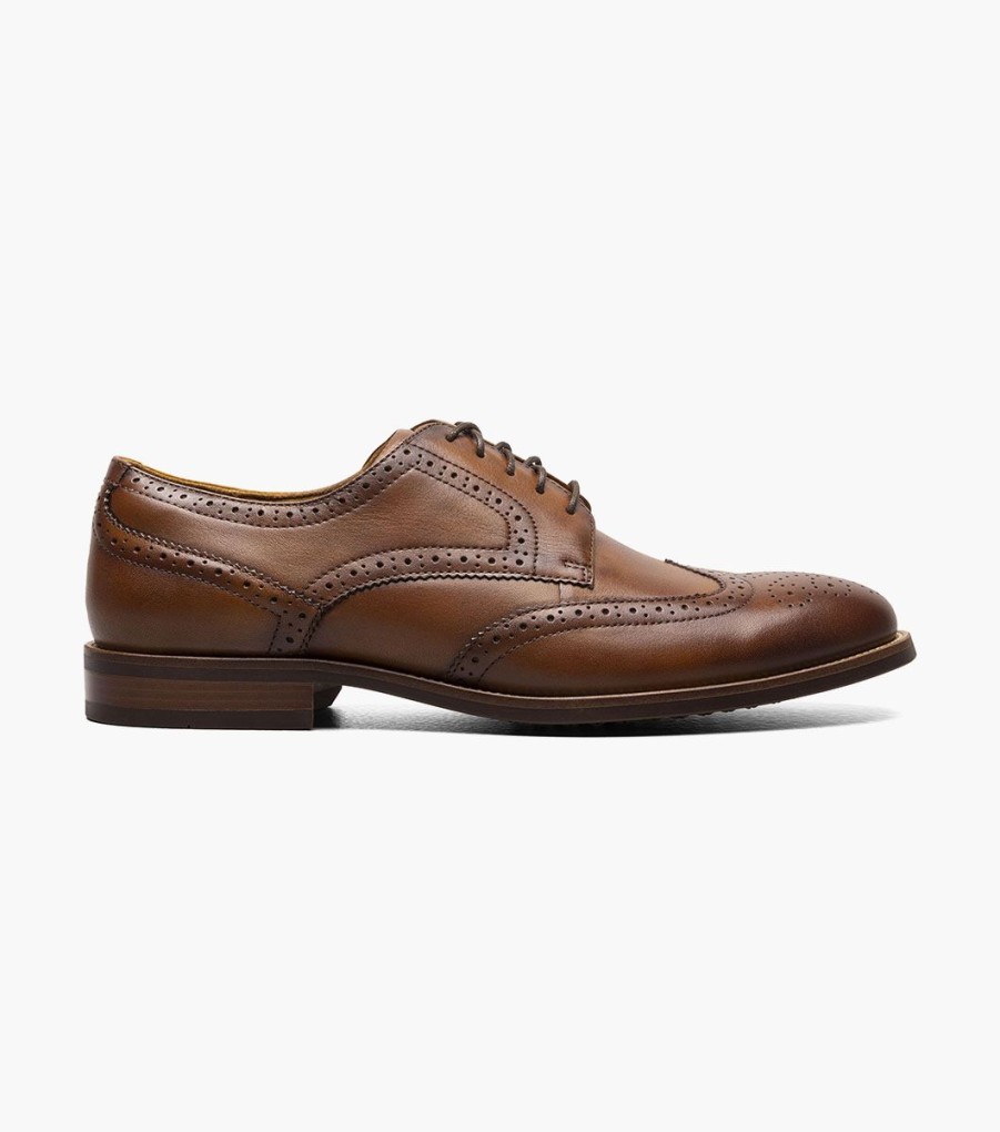 Men Florsheim Wingtips | Rucci Cognac