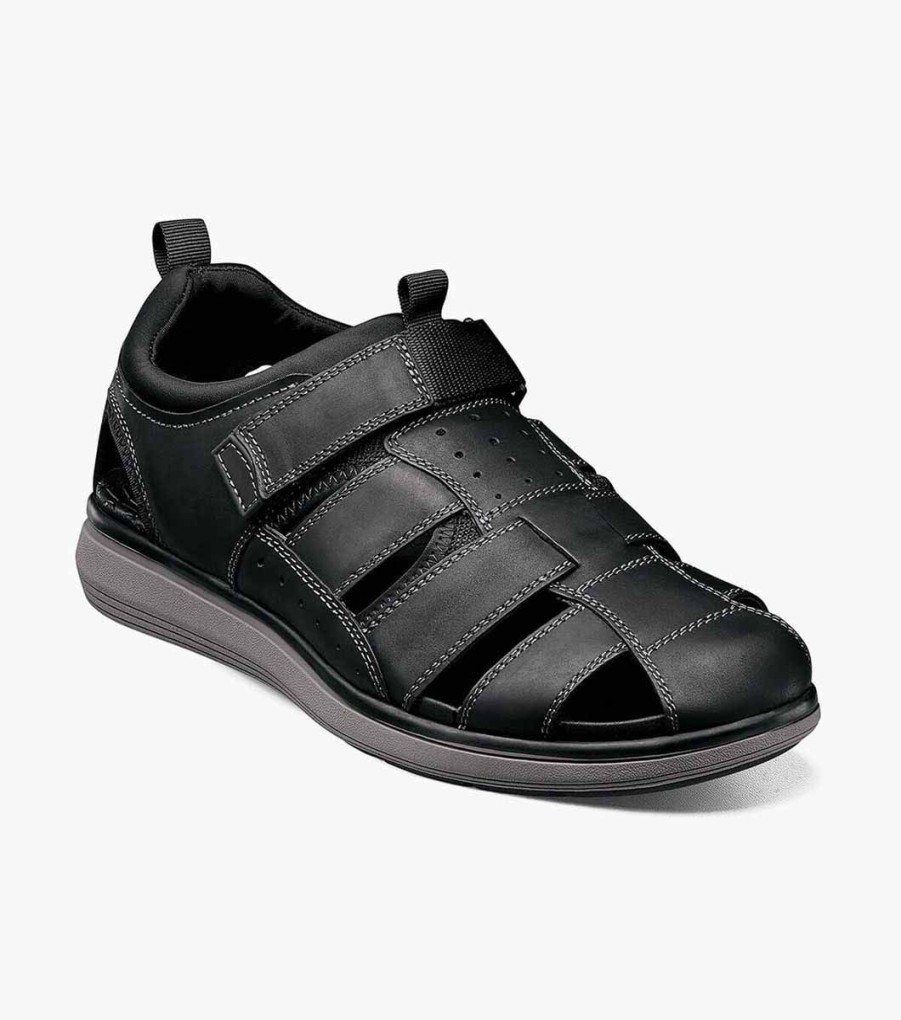 Men Florsheim Sandals | Venture Black Ch