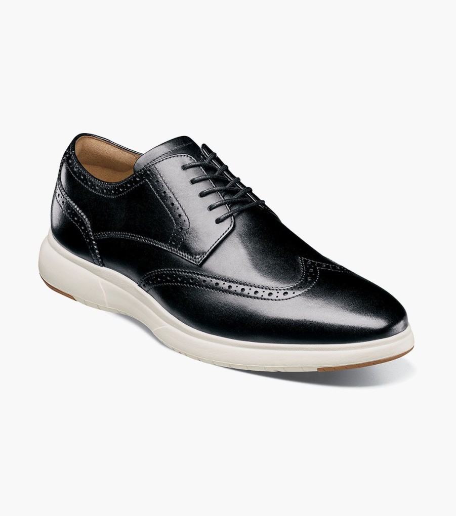 Men Florsheim Dress | Dash Black W/White