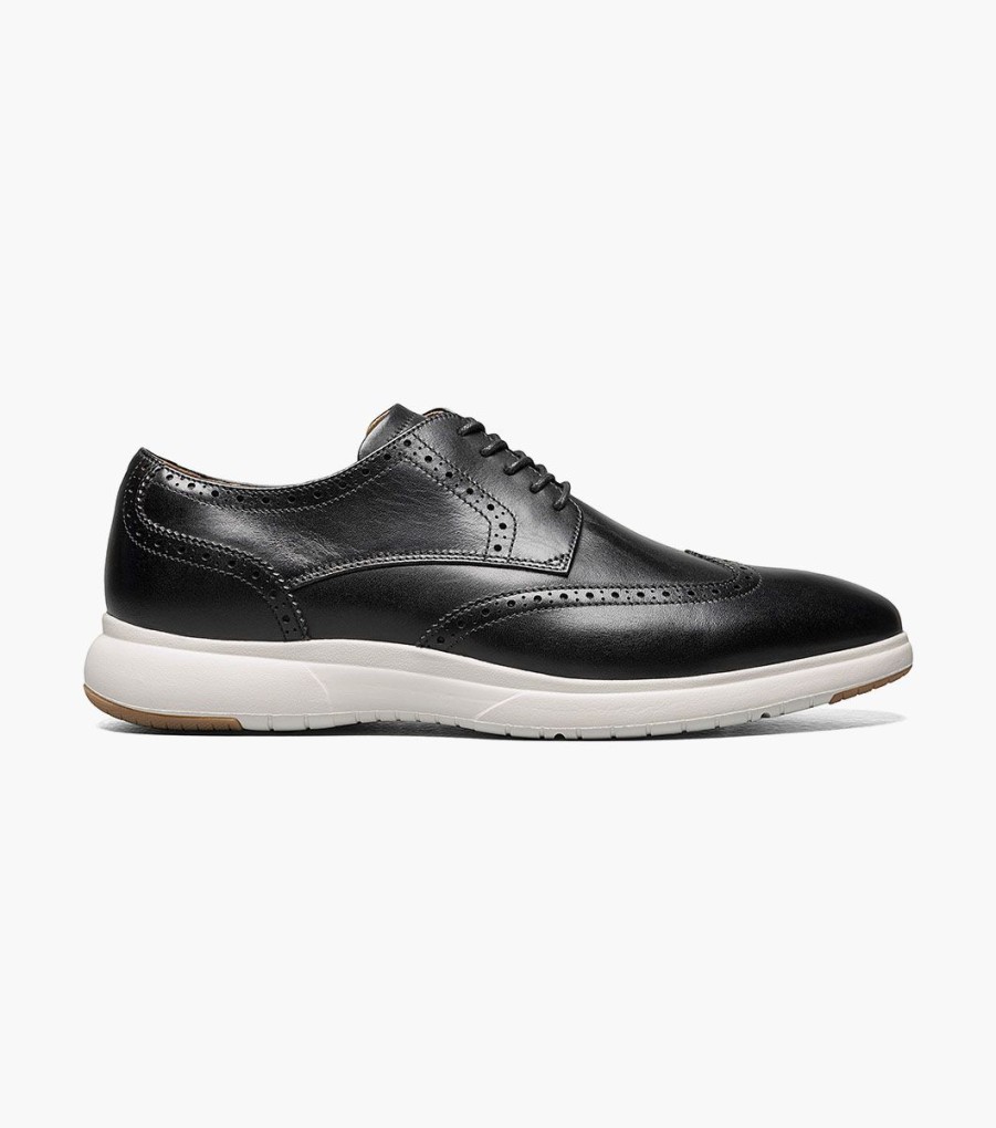 Men Florsheim Dress | Dash Black W/White