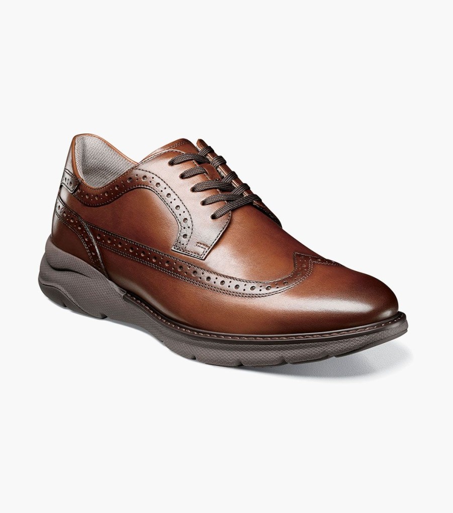 Men Florsheim Wingtips | Frenzi Cognac