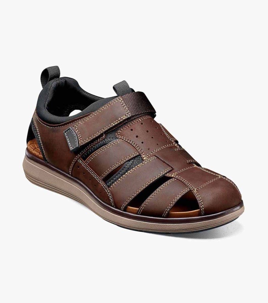 Men Florsheim Sandals | Venture Brown Ch