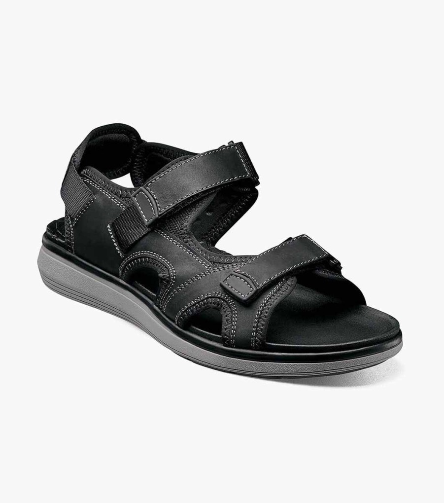 Men Florsheim Sandals | Venture Black Ch