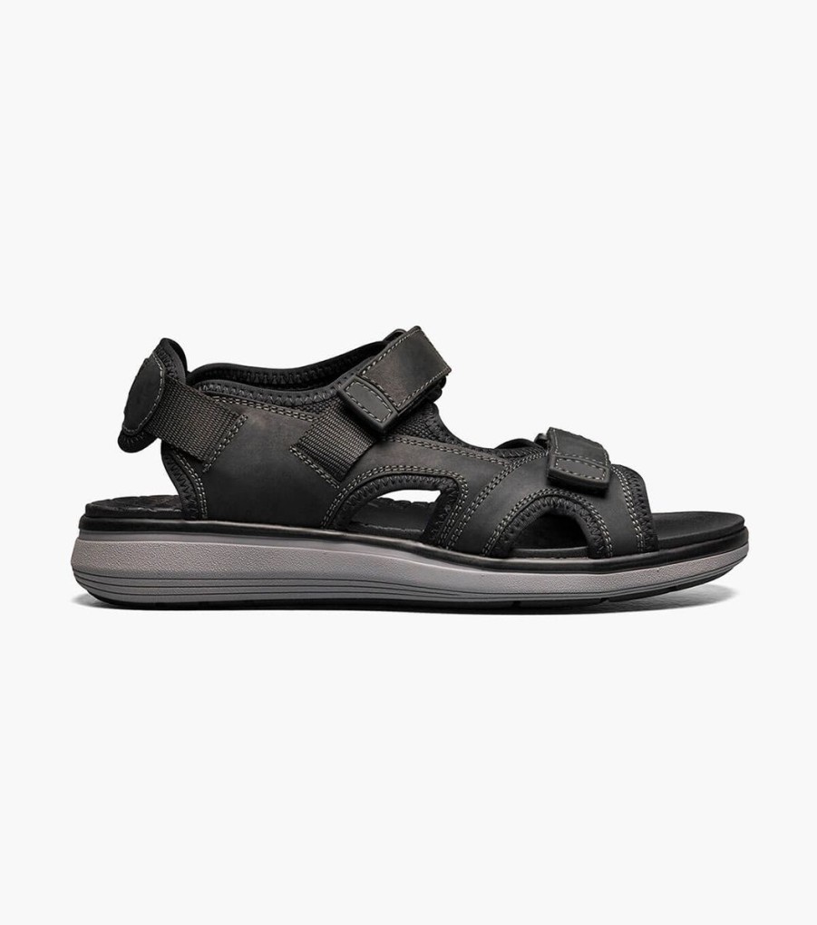 Men Florsheim Sandals | Venture Black Ch