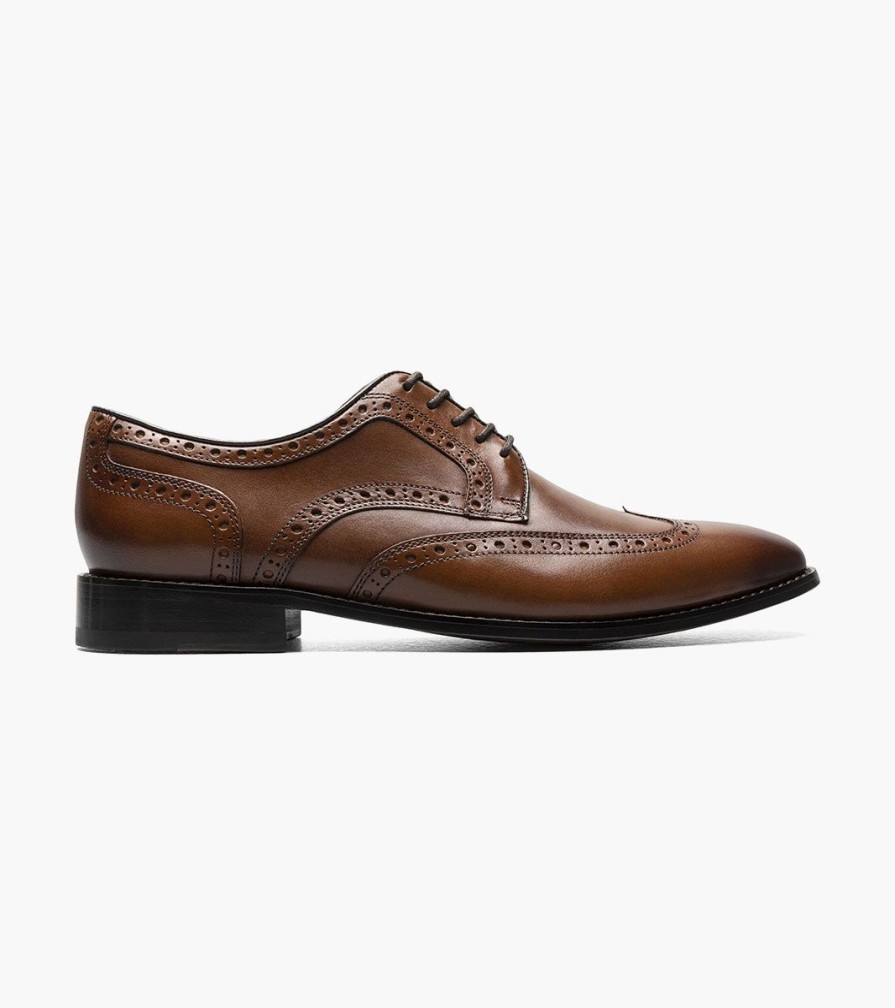 Men Florsheim Wingtips | Conetta Cognac