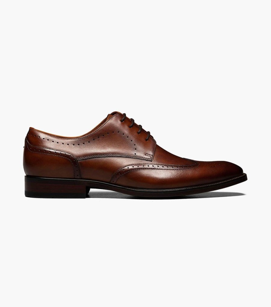 Men Florsheim Wingtips | Sorrento Cognac