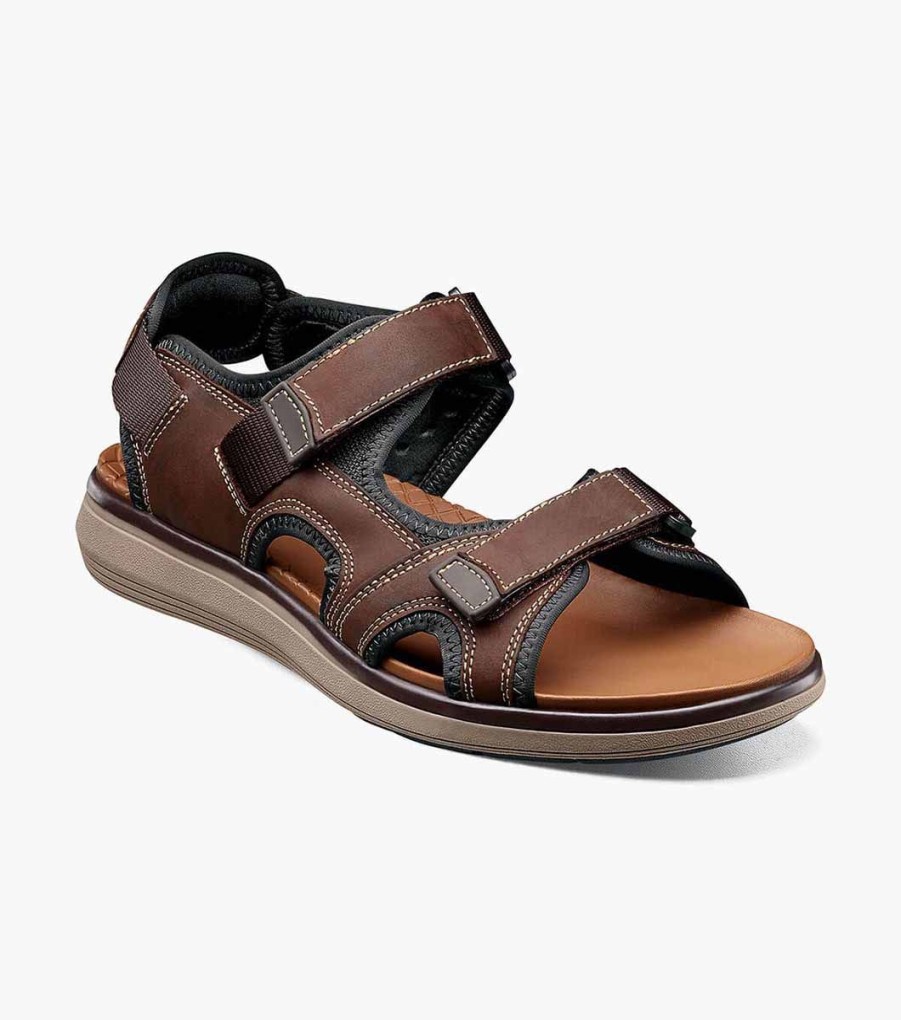 Men Florsheim Sandals | Venture Brown Ch