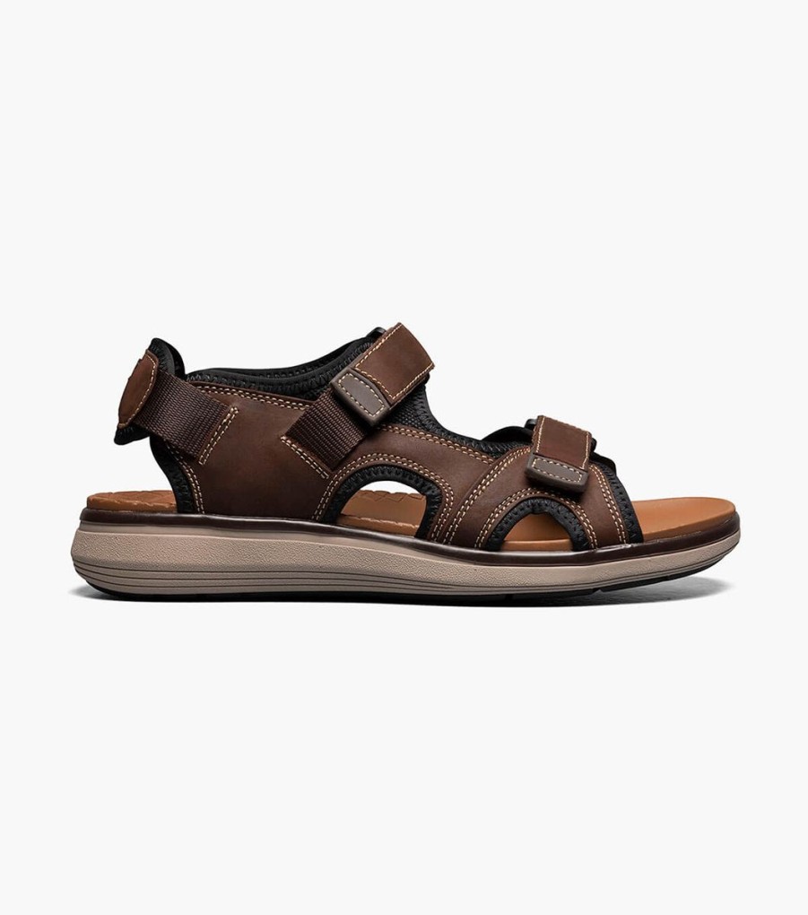 Men Florsheim Sandals | Venture Brown Ch