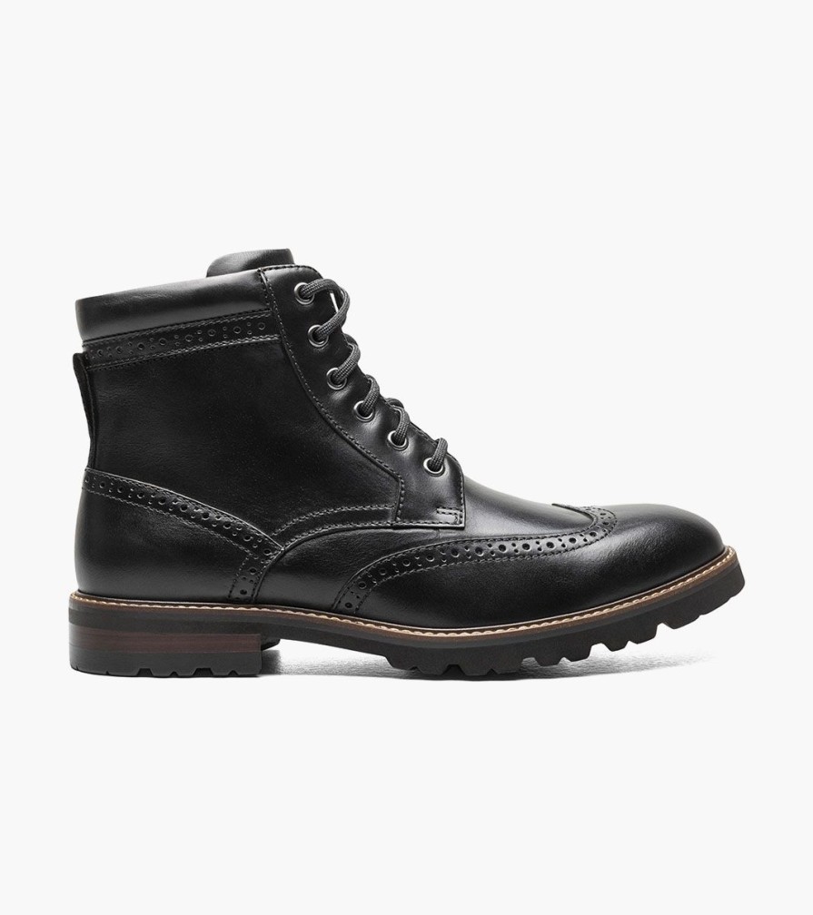 Men Florsheim Wingtips | Renegade Black