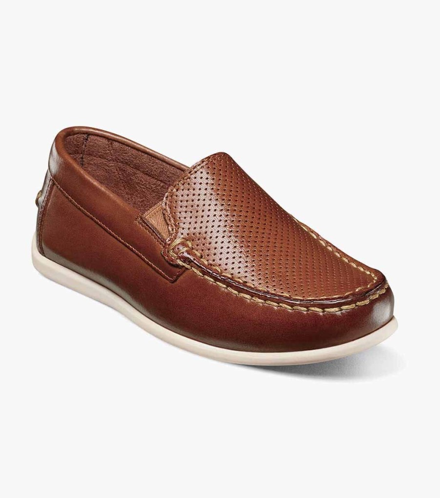 Kids Florsheim | Jasper Perf Jr. Saddle Tan