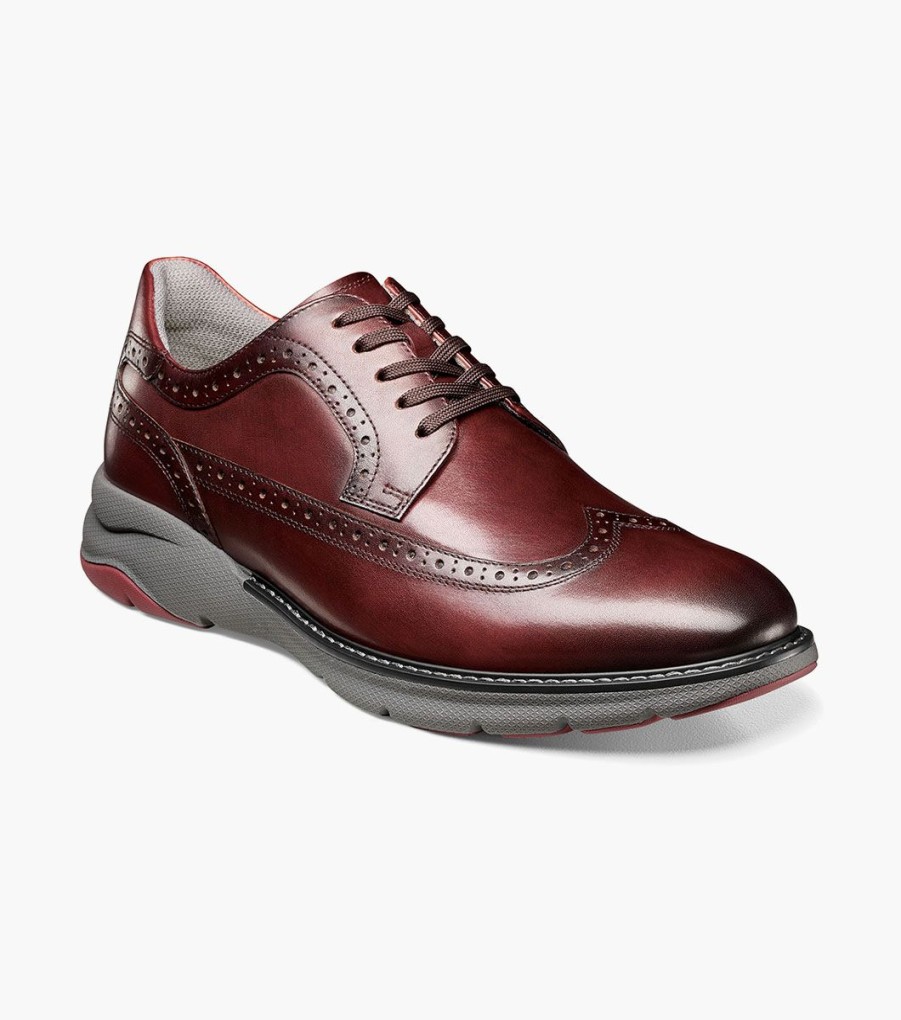 Men Florsheim Wingtips | Frenzi Burgundy