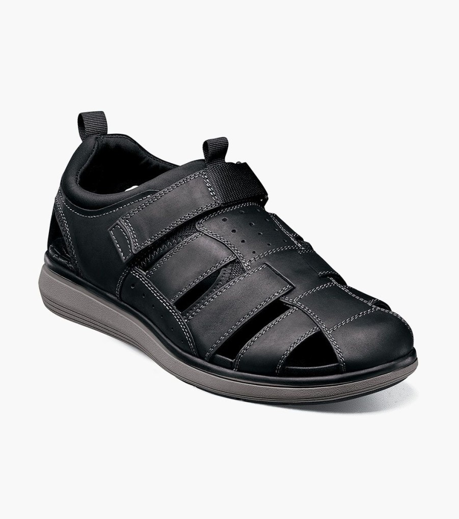 Men Florsheim Sandals | Voyage Black Ch