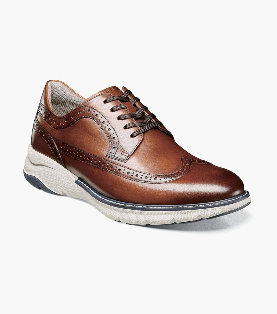 Men Florsheim Wingtips | Frenzi Cognac Multi